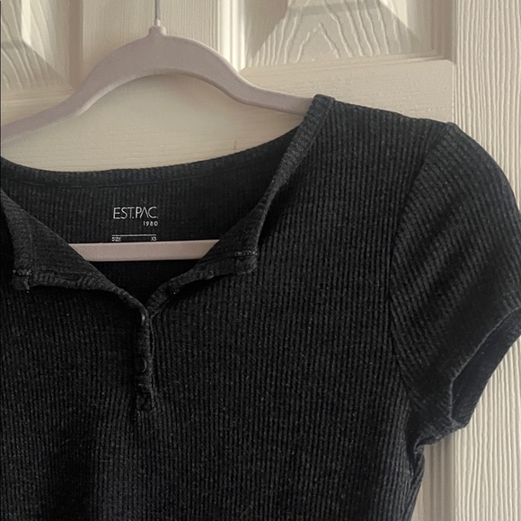 PacSun Black Ribbed Cropped Top - Picture 3 of 5